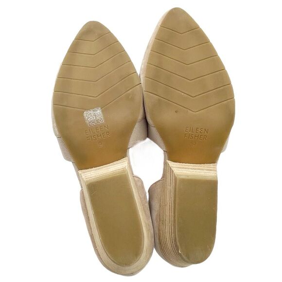 Eileen Fisher Hilly Wedge d'Orsay Pump in Earth Beige Taupe Suede Women’s Size 9 - Picture 7 of 16